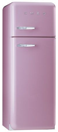 Рожевий холодильник, дизайн 50-х р. у стилі Sport-Car Smeg FAB30 QRO