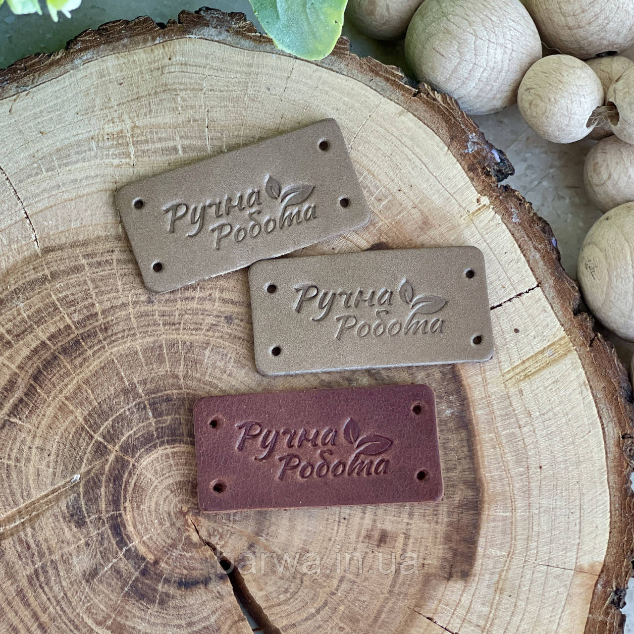 Шкіряна бірка 4х2 см РУЧНА РОБОТА