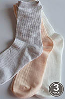 Шкарпетки жіночі Legs бавовняні SOCKS COTTON RIB (3пари) 36-40(р) white/melange/peach G08