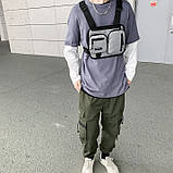 Нагрудна сумка 6013 CHESTBAG сіра, фото 4