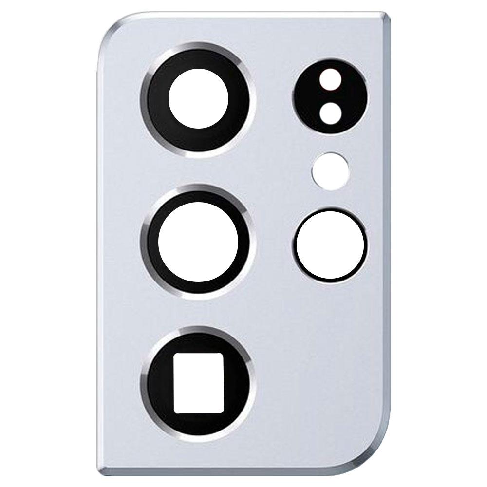 Скло камери для Samsung G998 Galaxy S21 Ultra 5G в рамці (Phantom silver) (Original)