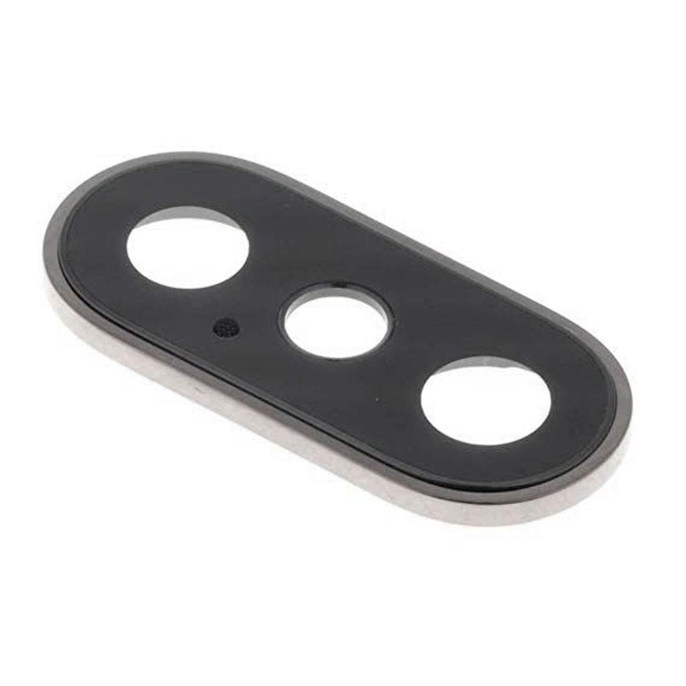 Скло камери для iPhone Xs Max в рамці (Silver) (Original)