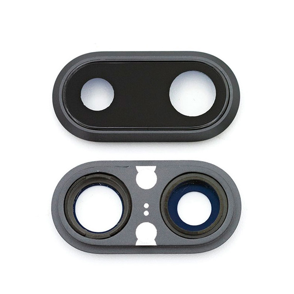 Скло камери для iPhone 8 Plus в рамці (Black)