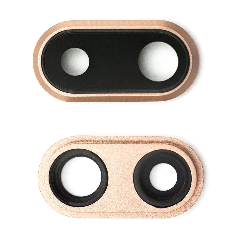 Скло камери для iPhone 8 Plus в рамці (Rose gold)