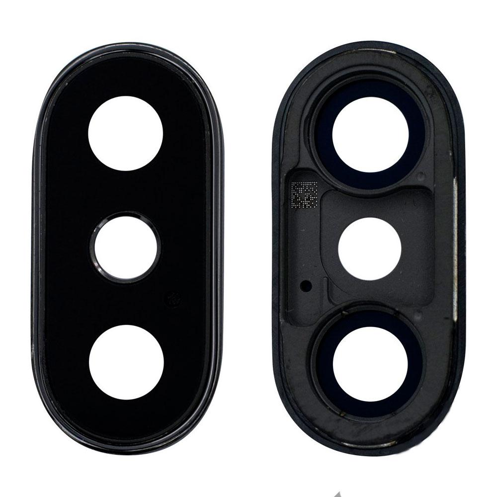 Скло камери для iPhone X в рамці (Space grey)