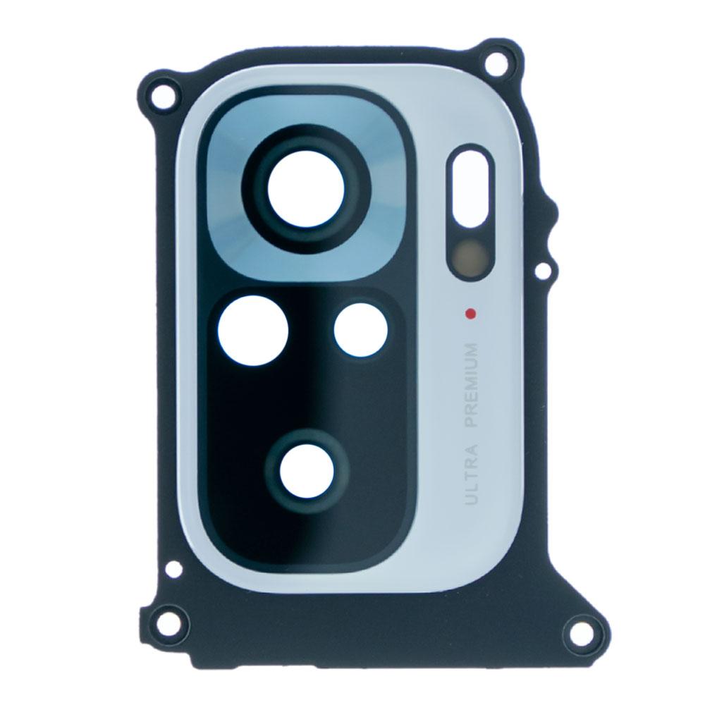 Скло камери для Xiaomi Redmi Note 10S в рамці (Pebble white) (Original)