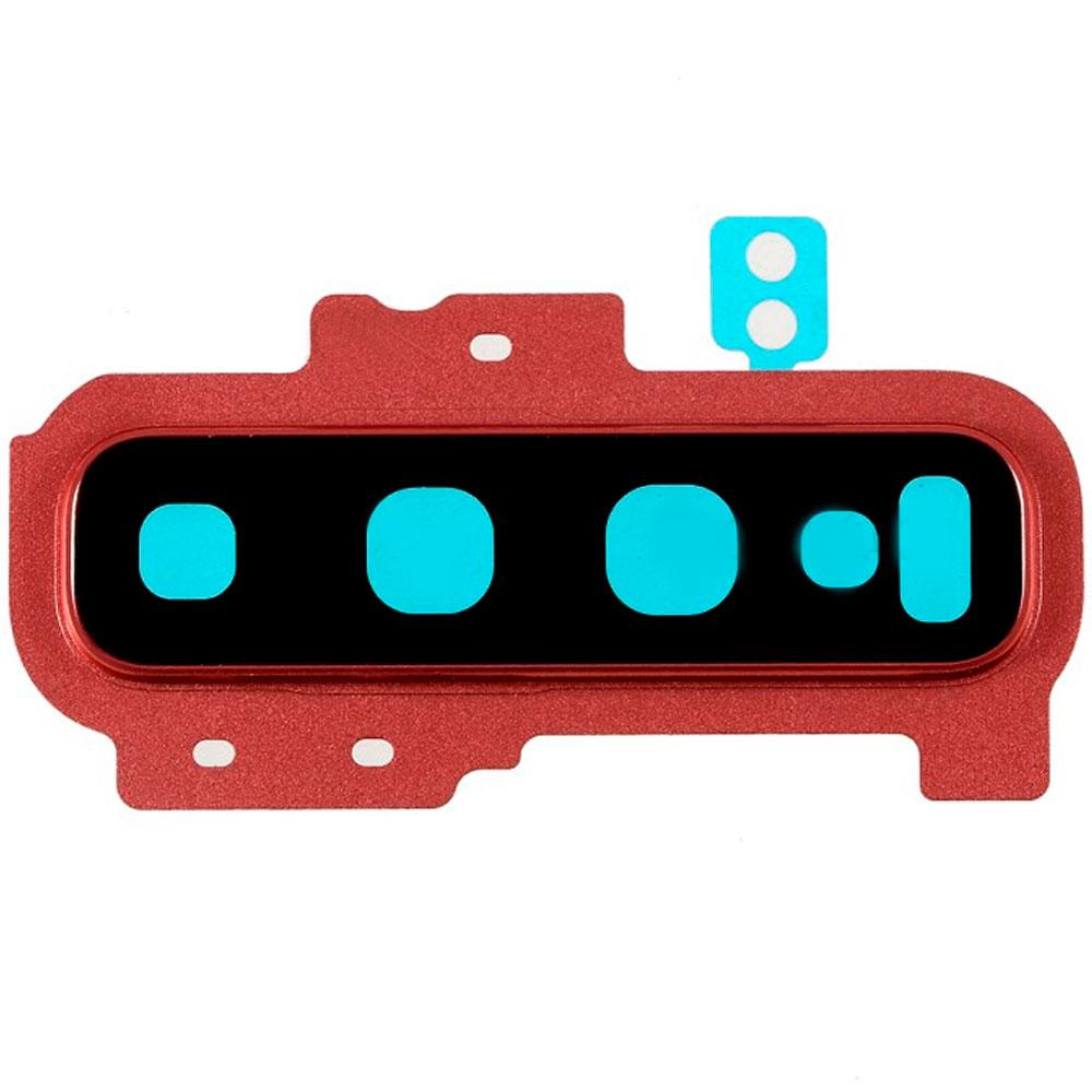 Скло камери для Samsung G975 Galaxy S10 Plus в рамці (Red) (Original)