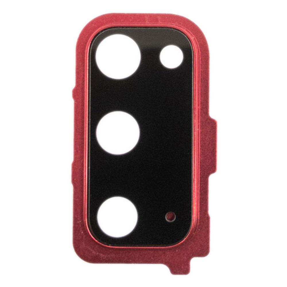 Скло камери для Samsung G980 Galaxy S20 в рамці (Aura red) (Original)