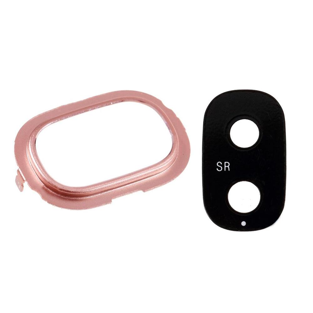 Скло камери для Samsung J250 Galaxy J2 (2018) в рамці (Pink)
