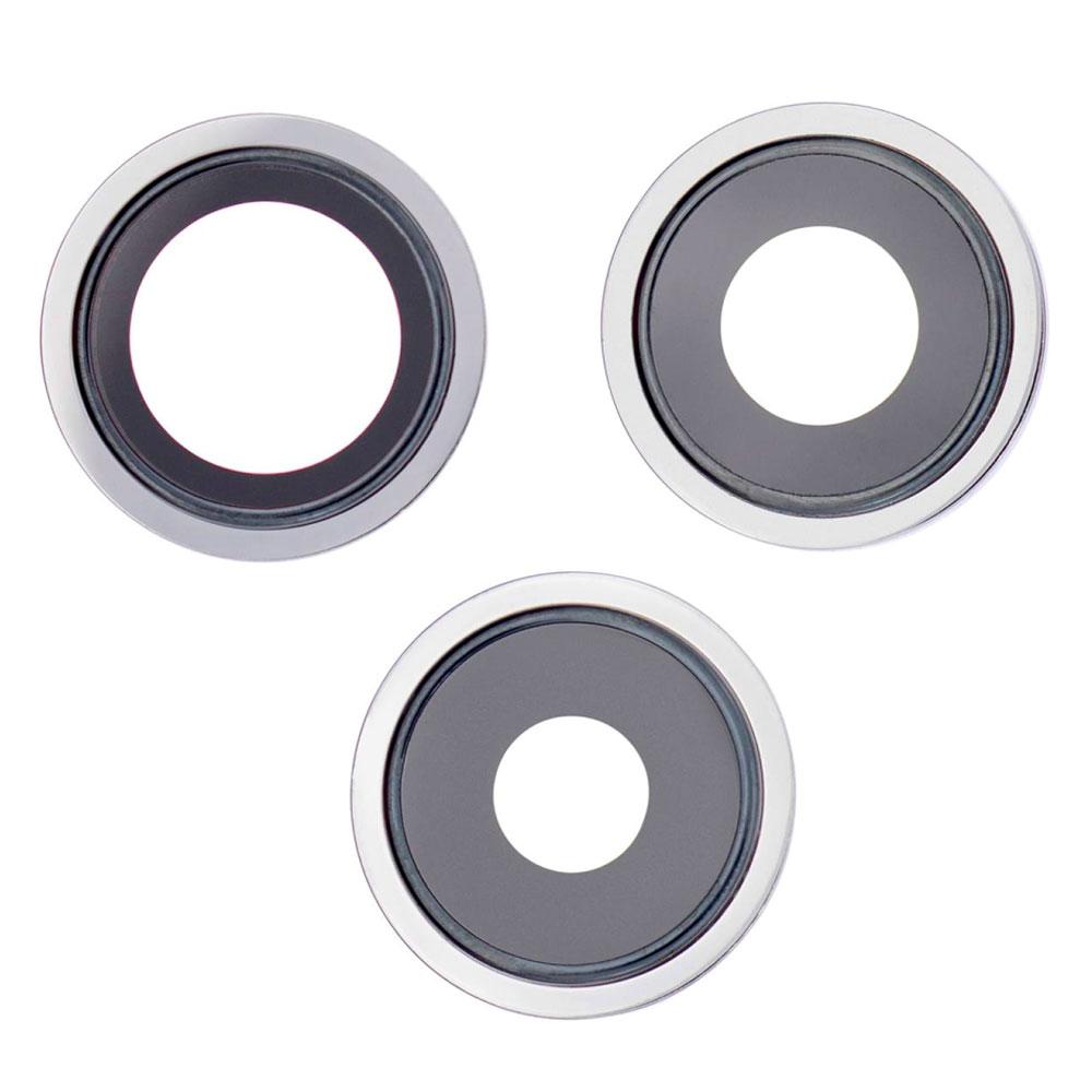 Скло камери для iPhone 13 Pro в рамці (Silver) (Original)