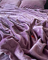 Велюровое полированное постельное белье Моника Евро , тёплая зимняя качественная модель