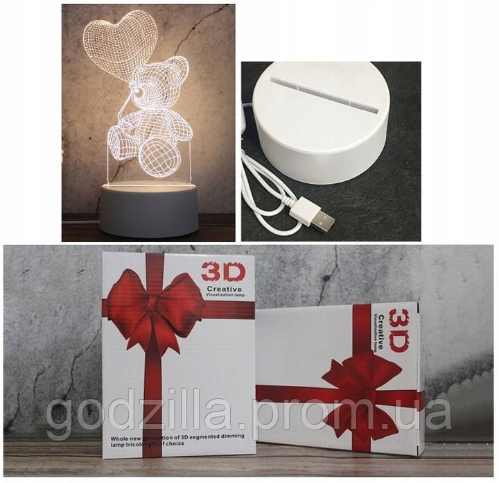 3D нічник до святого Валентина, фото 1