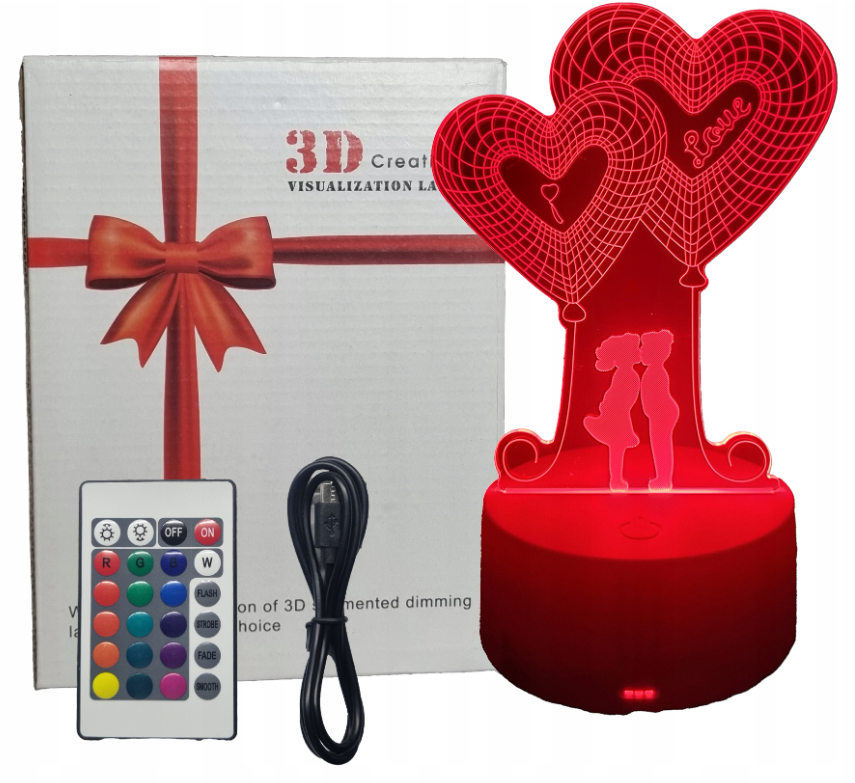 3d нічник серце плюс пульт