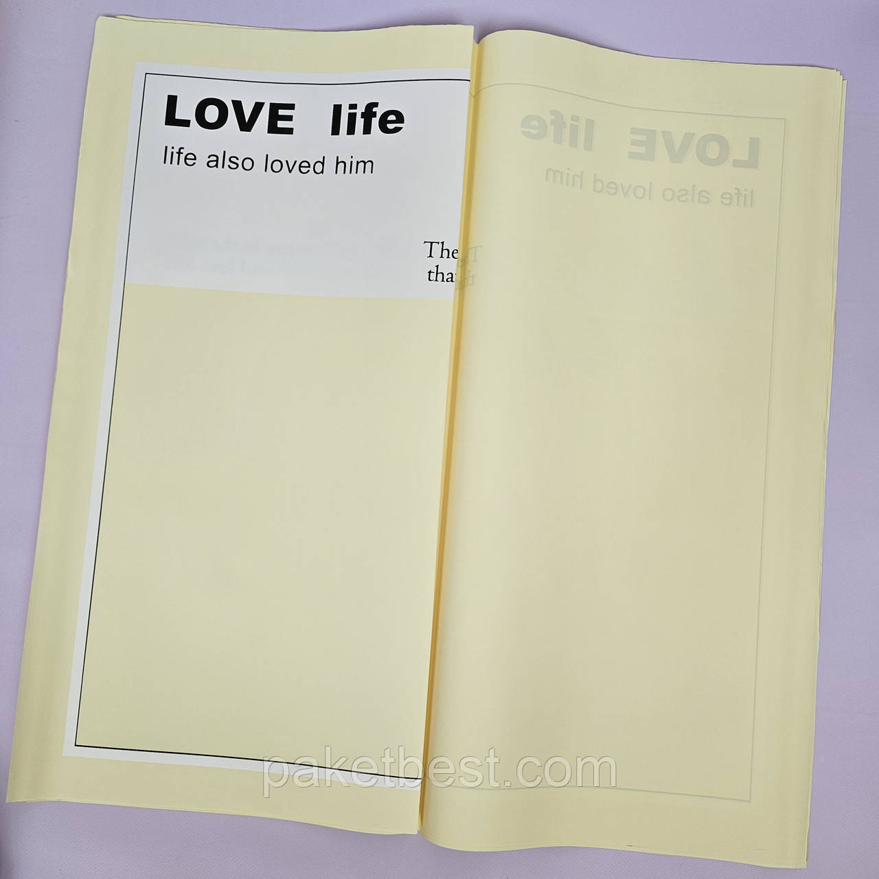 Двостороння калька ( 58х58 см) 20 штук LOVE LIFE ваніль