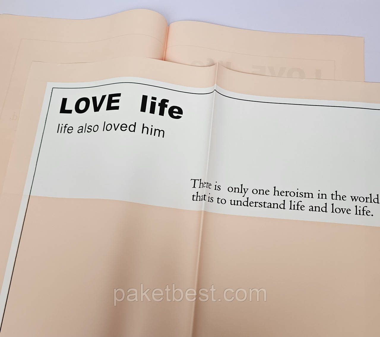 Двостороння калька ( 58х58 см) 20 штук LOVE LIFE персик