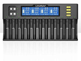 Універсальний LiitoKala Lii-S12 зарядний пристрій на 12 каналів для акумуляторів Li-ion/LiFePO4/NiMH + 2 канали для Крон NiMH