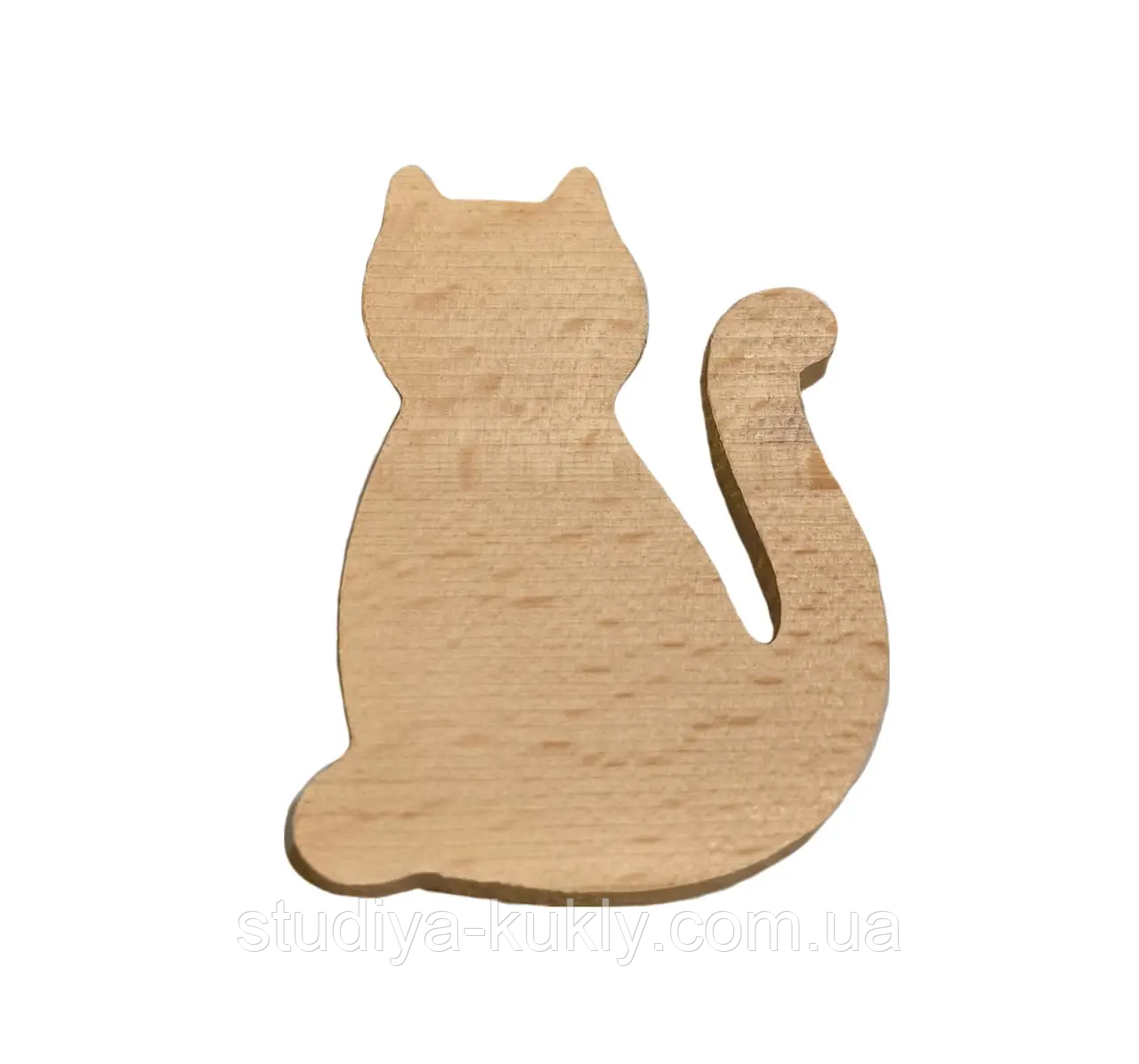 Заготівля дерев'яна "Кіт", заготівля з дерева.  8.5 х 5 см, фото 1