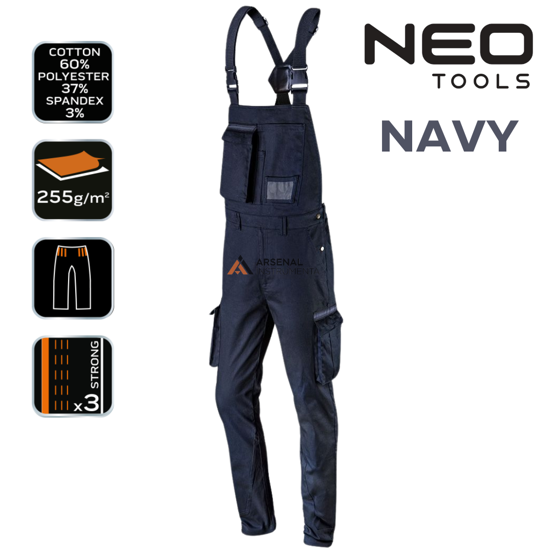 Напівкомбінезон робочий чоловічий NEO Navy, розмір XXL/56 (81-244-XXL)