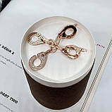 Сережки Наручники 18К покриття ювелірний сплав англійський замок, фото 5