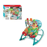 Детское музыкальное кресло-качалка 98615 детский шезлонг с погремушками и вибрацией / "Джунгли"