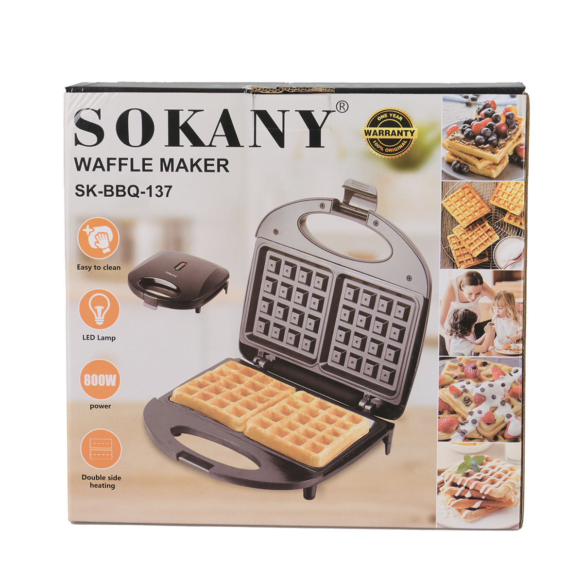 Электрическая вафельница для толстых вафель и трубочек Sokany SK-BBQ-137 с антипригарным покрытием - фото 8 - id-p2067785653