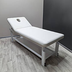 Стаціонарний масажний стіл білого кольору кушетка масажна косметологічна ширина 75 см КР-11 WHITE
