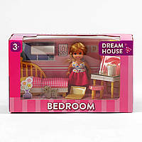 Кукла K 899-133 - высота 10 см, спальня, аксессуары, любимец, предметы декора, мебель