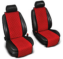 Накидки на сидіння "Еко-замша" вузькі (1+1) без лого, колір червоний