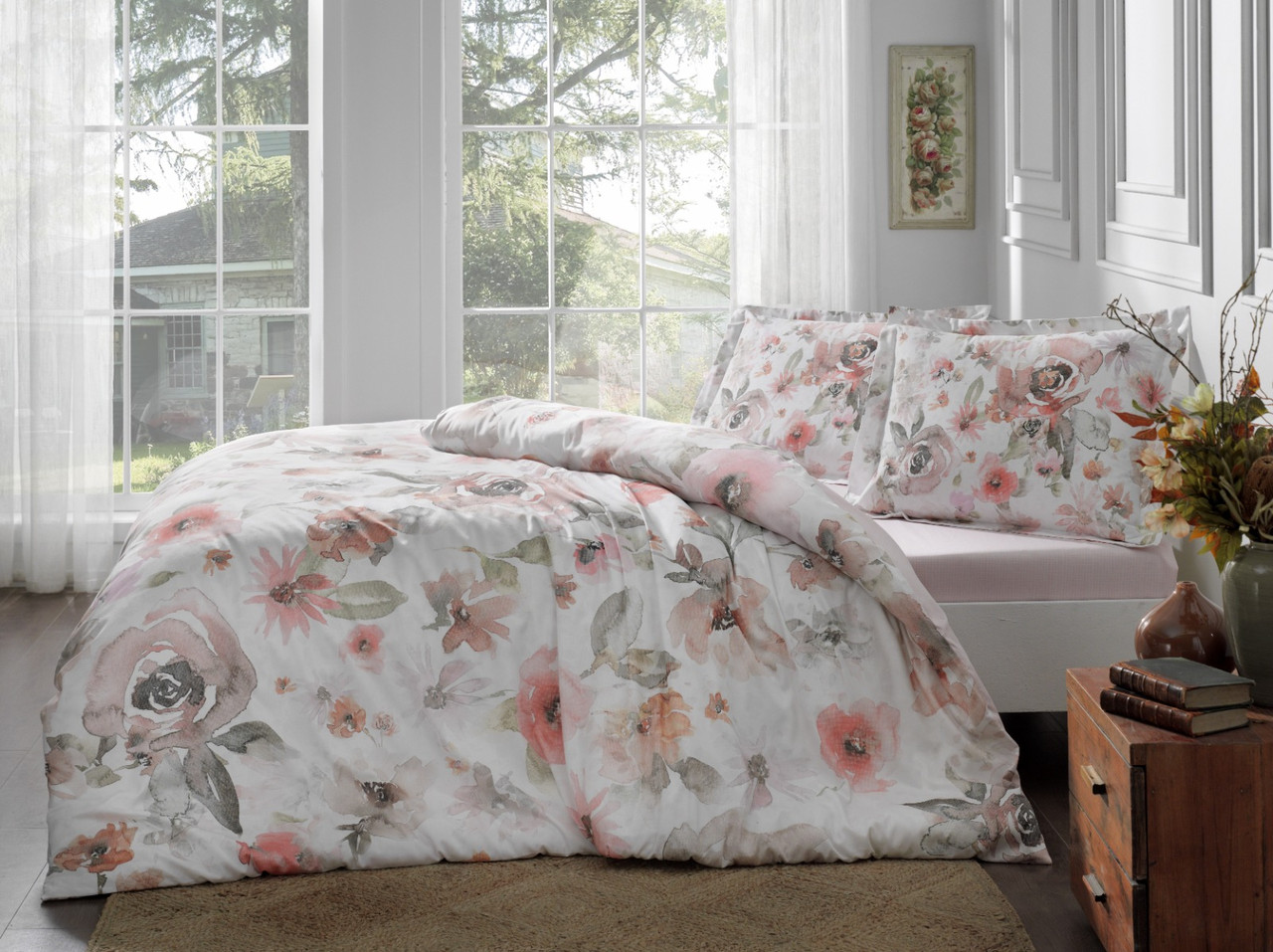 Турецька Постільна білизна TAC Clara Somon Сатин, фото 1