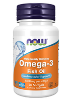 NOW Foods Omega-3 Fish Oil 1000 мг, Омега 3 - 30 шт