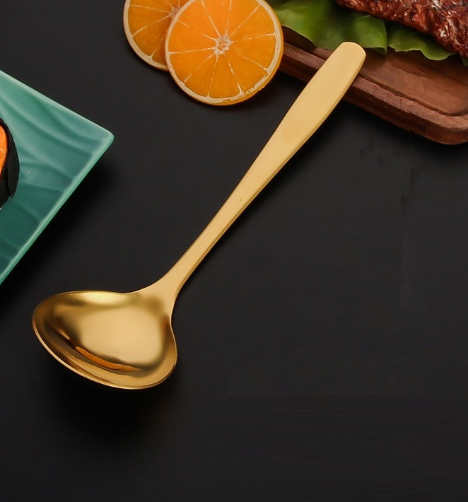 Велика поглиблена та потовщена ложка для супу Жовта 20.6х6.2см, фото 1