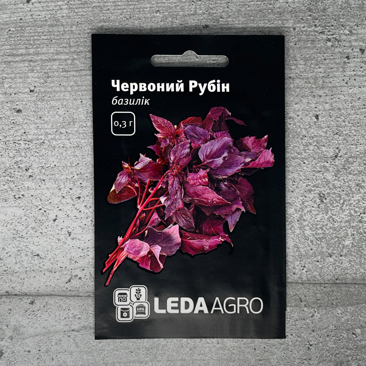 Базилік фіолетовий Червоний Рубін 0,3 г насіння пакетоване Leda Agro