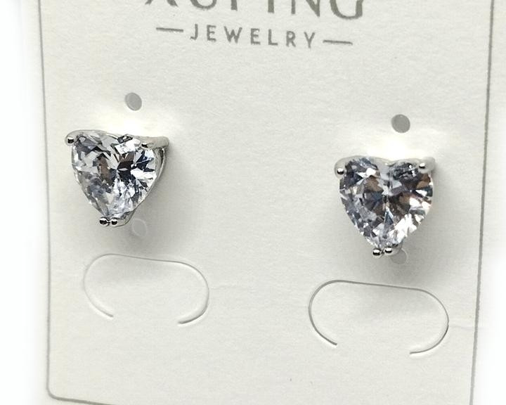 Сережки з великим каменем XuPing срібло, фото 1