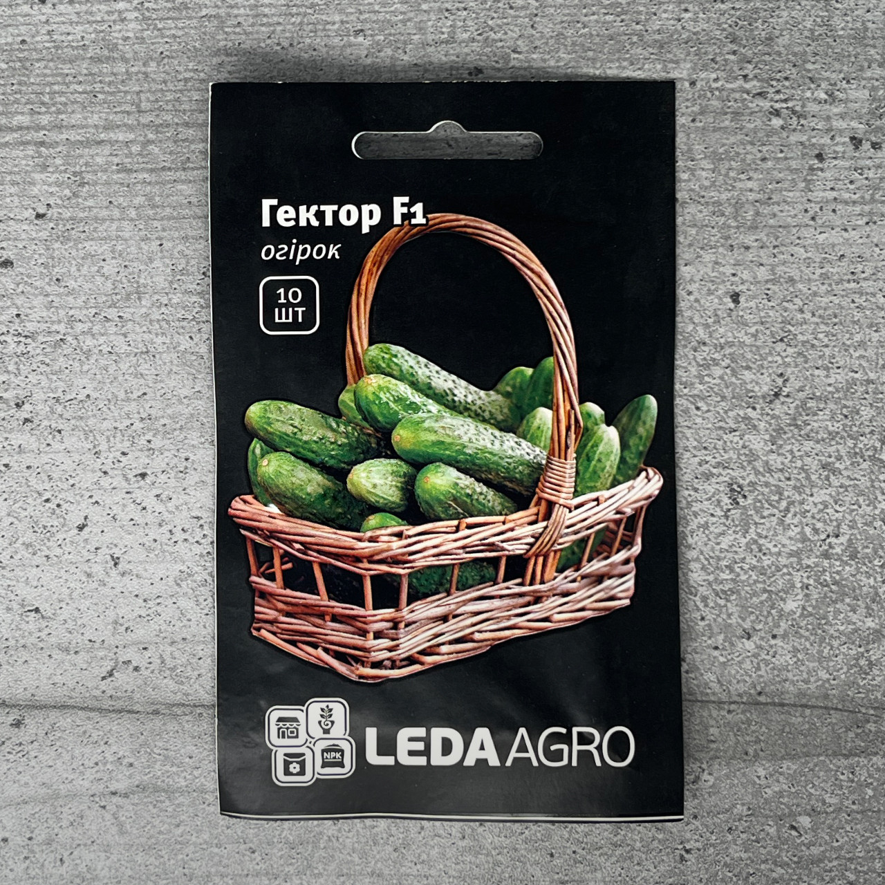 Огірок Гектор F1 10 шт бджолозапильний насіння пакетоване Leda Agro, фото 1