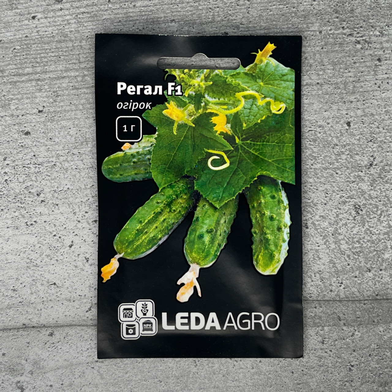 Огірок Регал F1 1 г бджолозапильний насіння пакетоване Leda Agro