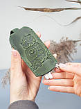 Чохол для ключів шкіряний зелений з орнаментом Сова | Ключниця шкіряна, фото 5
