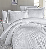 Комплект постільної білизни First Сhoice Jacquard Satin Series Herra White бавовна 220*200 см білий