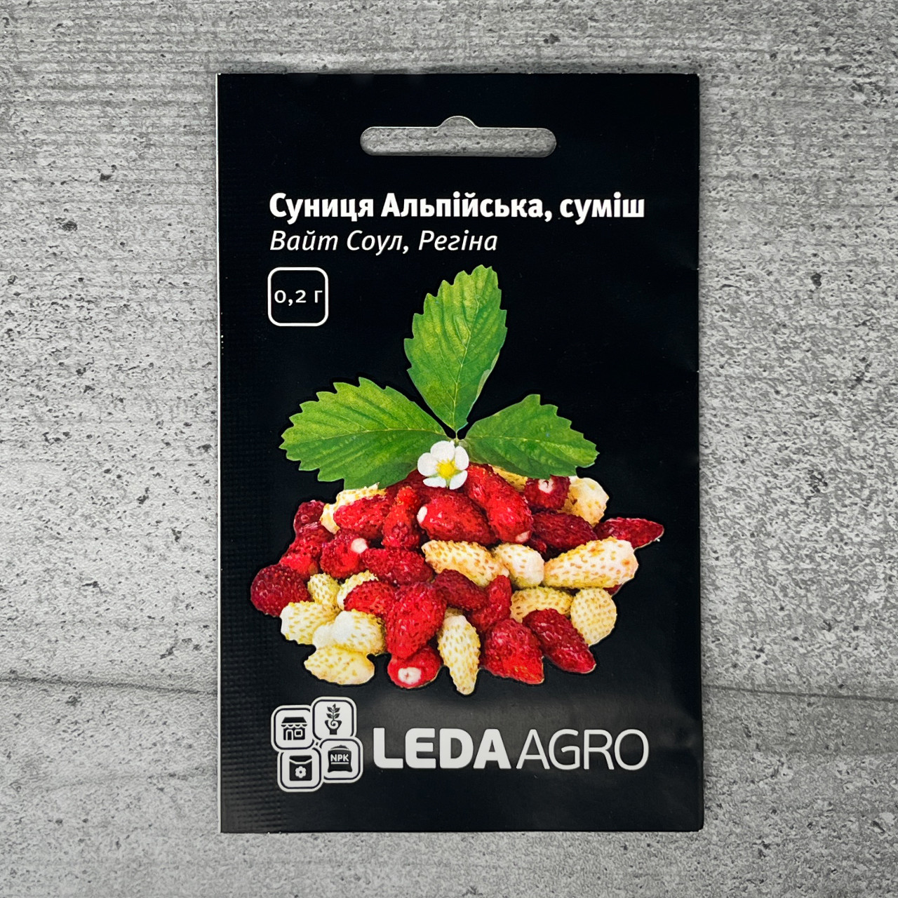 Суниця Альпійська суміш 0,2 г насіння пакетоване Leda Agro
