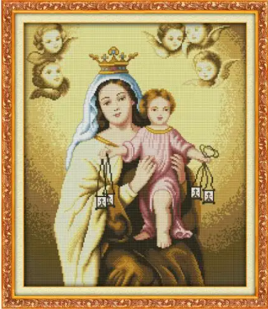 Набір для вишивання за нанесеною на канву схемою "Holy mother and Holy son (1)". AIDA 14CT printed 42*48 см