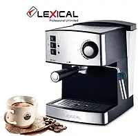 Кофемашина полуавтомат кофеварка рожковая Espresso с капучинатором 1,6 л 850W Lexical LEM-0602