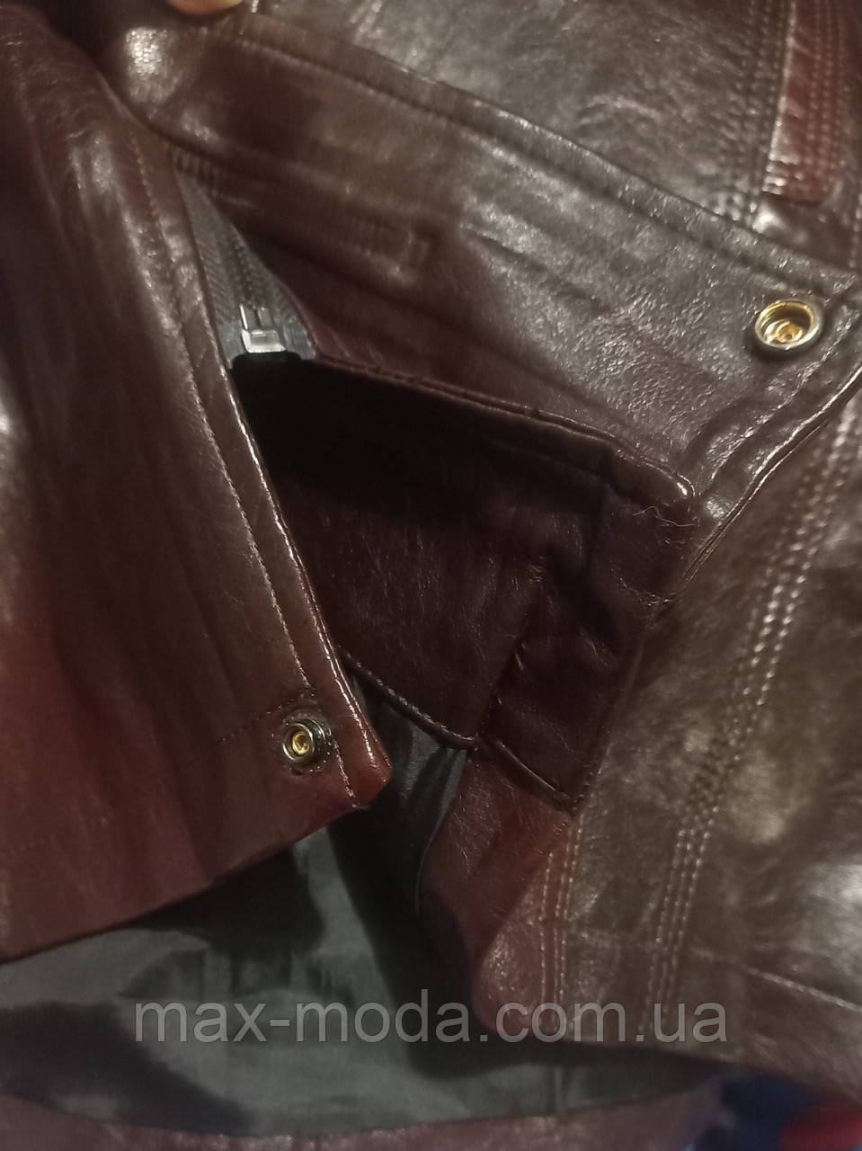 Мужская куртка модная удлиненная качественная эко кожа премиум класса коричневого цвета. - фото 6 - id-p2075828023