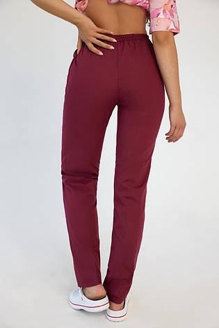 Жіночі медичні штани бордові - Одяг косметолога, фото 3
