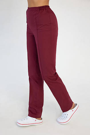 Жіночі медичні штани бордові - Одяг косметолога, фото 2