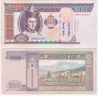 Банкнота, Монголія 100 тугриків 2014 року. Р 65с. UNC