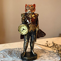 Символ року 2022 Тигр з годинником 26,6 см, новорічні сувеніри з полістоуну