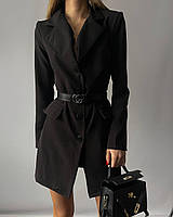 Женское платье пиджак, стильно, эпатажно и сексуально, 42-44, черный, костюм.