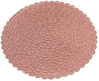 Рожеві сервіровочні килимки, в'язані з паперу Ø38 см