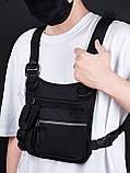 Нагрудна сумка 2222 чорна, фото 6
