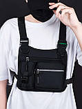Нагрудна сумка 2222 чорна, фото 7