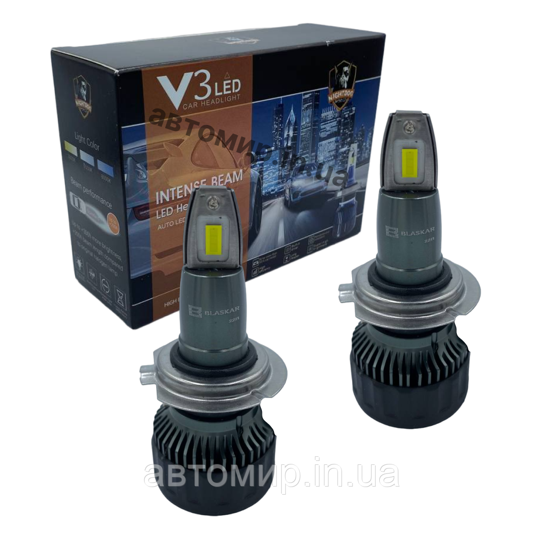 Комплект LED ламп V3 HeadLight H7 9v-36v 36W 6500K